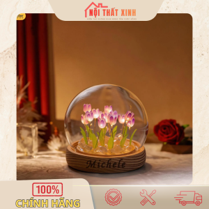 Đèn trang trí kính chụp hoa Tuylip -DEN01-Noithatxinh